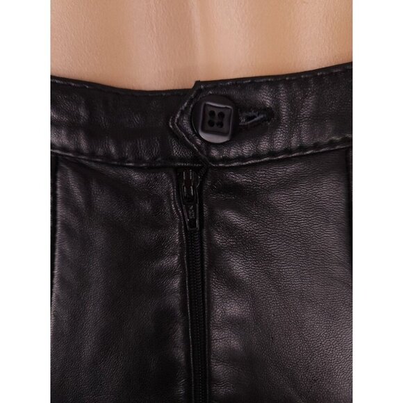 Vintage Bart designed by Sibylle Lyn Leather Mini Skirt Size 4 US XS Black - Picture 5 of 6